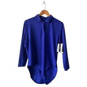 Nike Golf Women’s UPF 40+ Collard Neck Blue Slim
Fit Bodysuit Large NWT
